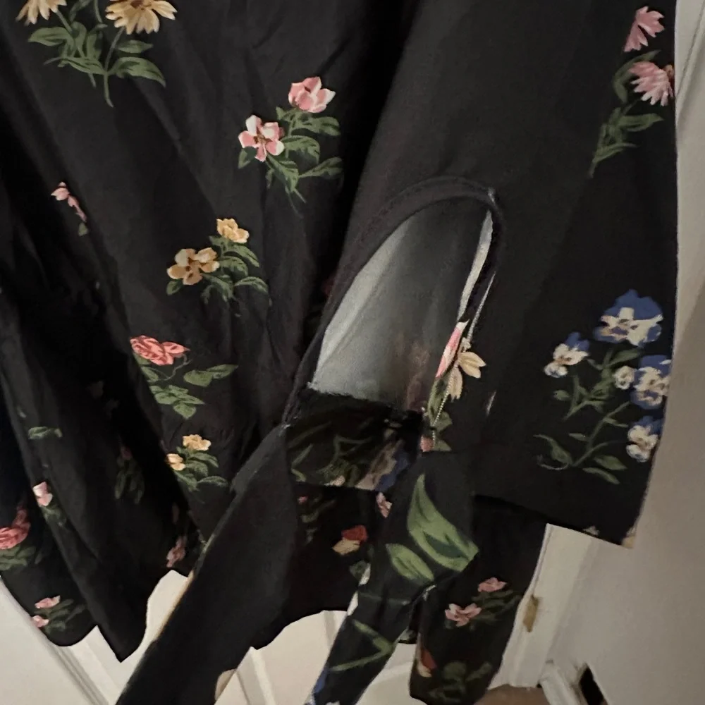 BloomChic Black Dress with Floral Accents - Picture 5 of 6